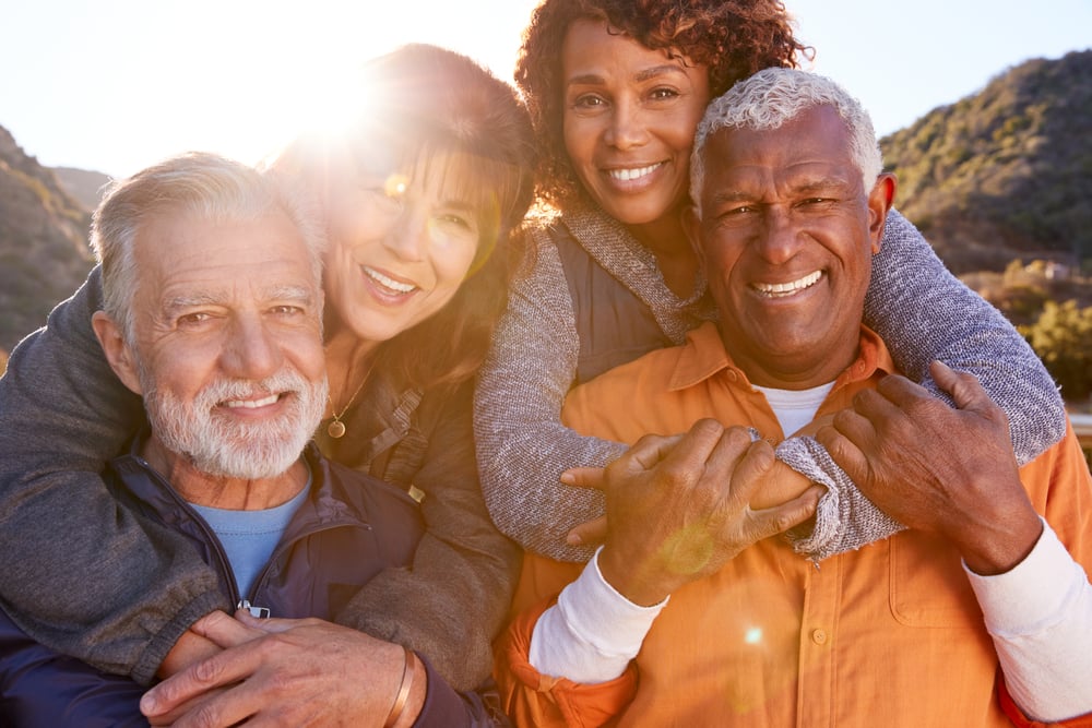 group of seniors enjoying their health and wellness