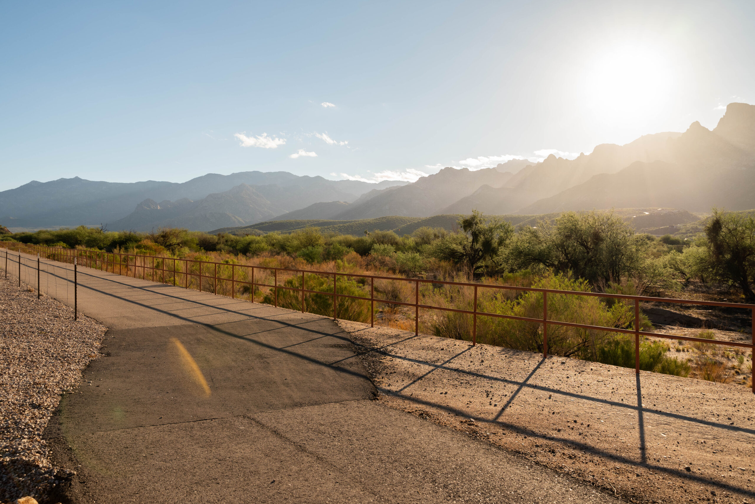 Walking path at sunrise